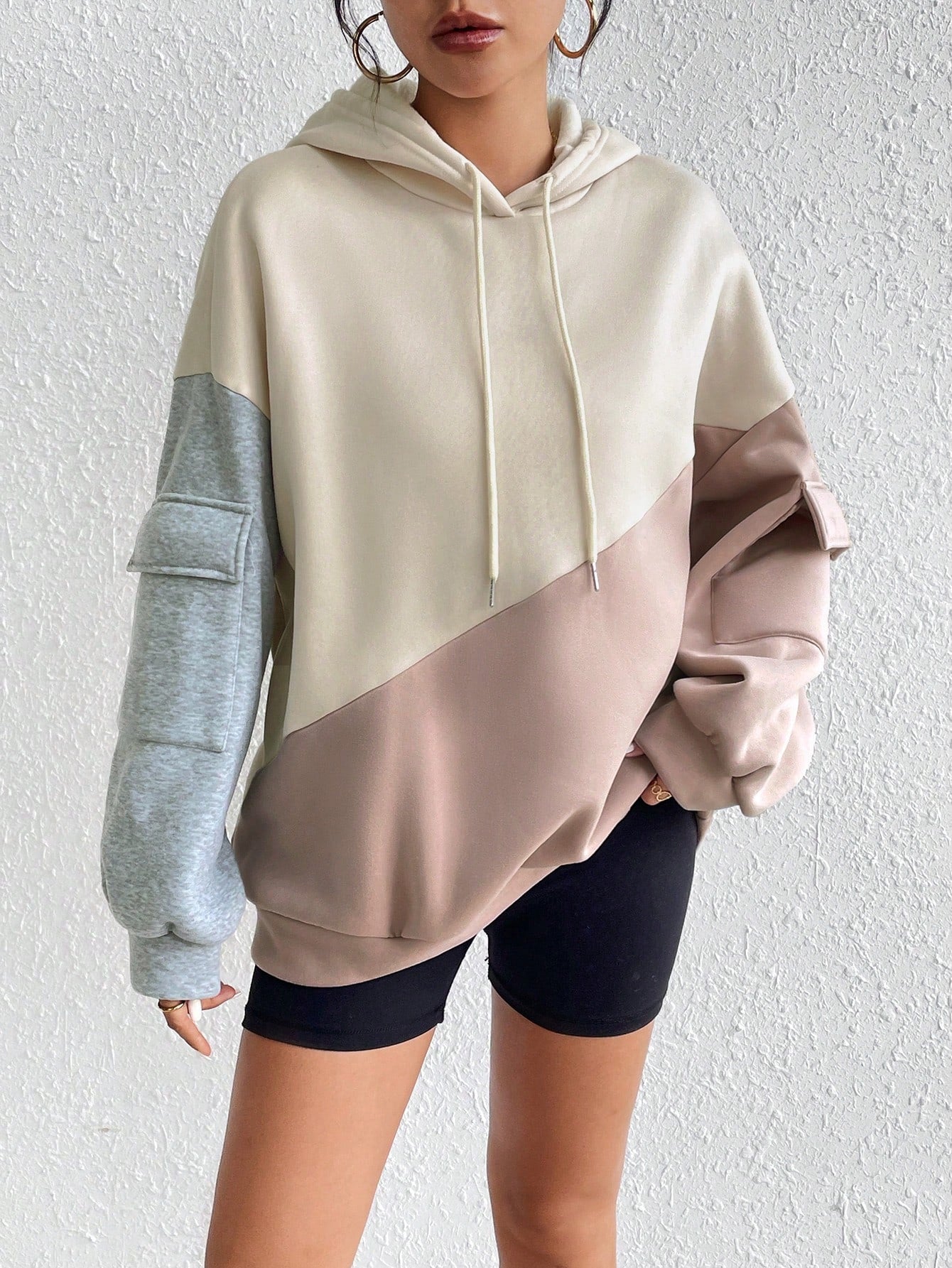 Pullover Casual Hoodie Women With Arm Pockets