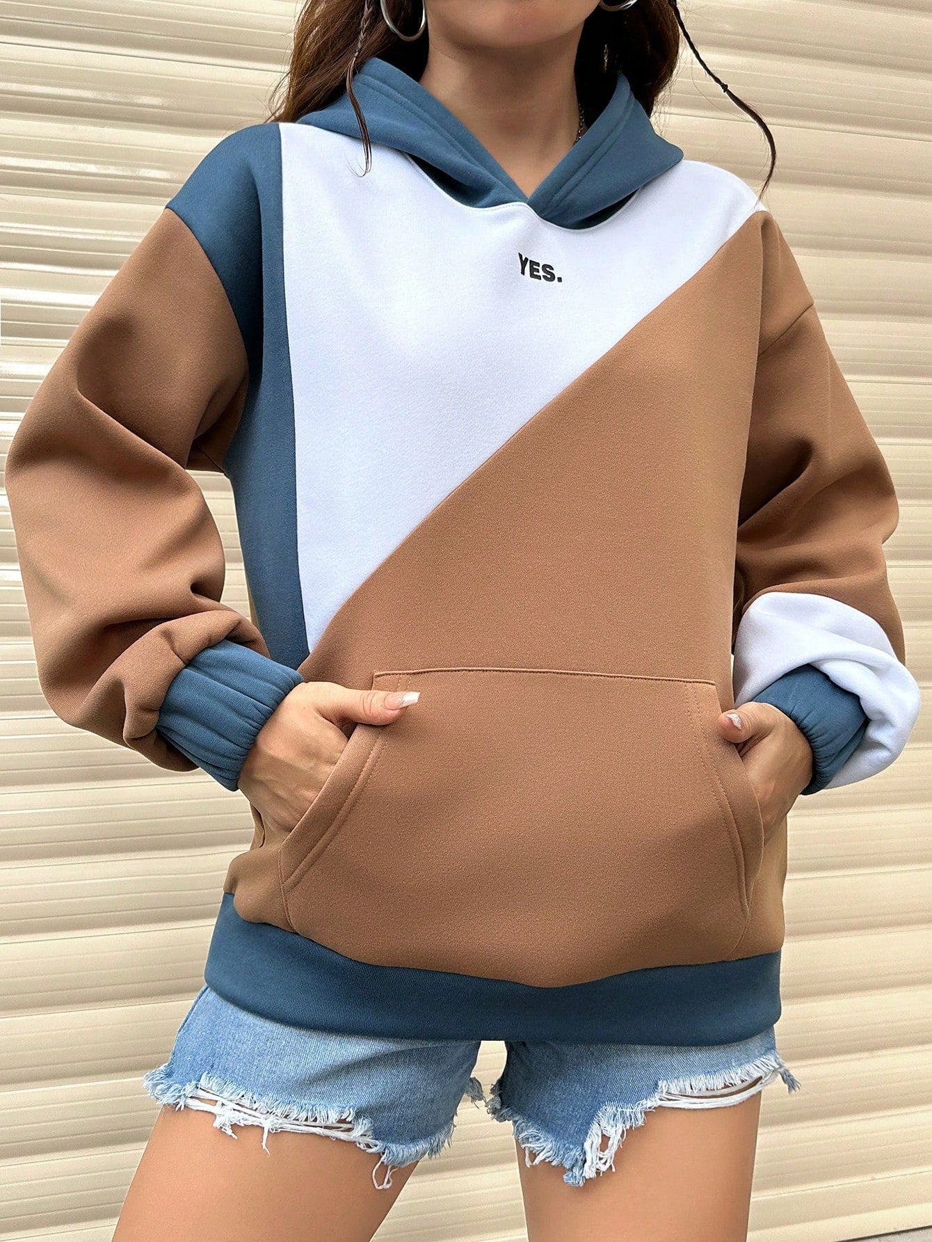 Pullover Casual Hoodie Women Brown