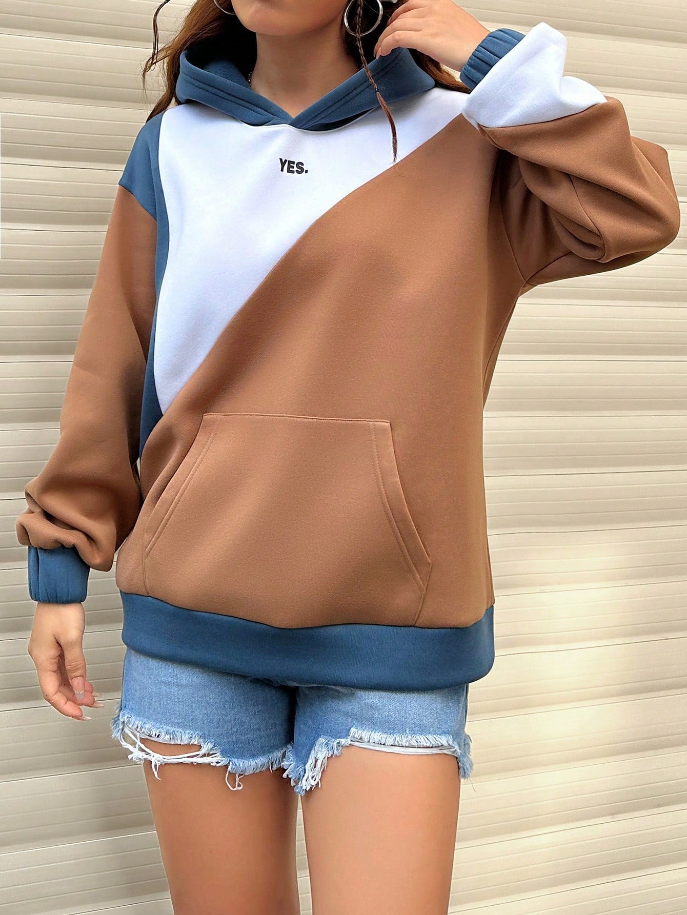 Pullover Casual Hoodie Women Brown
