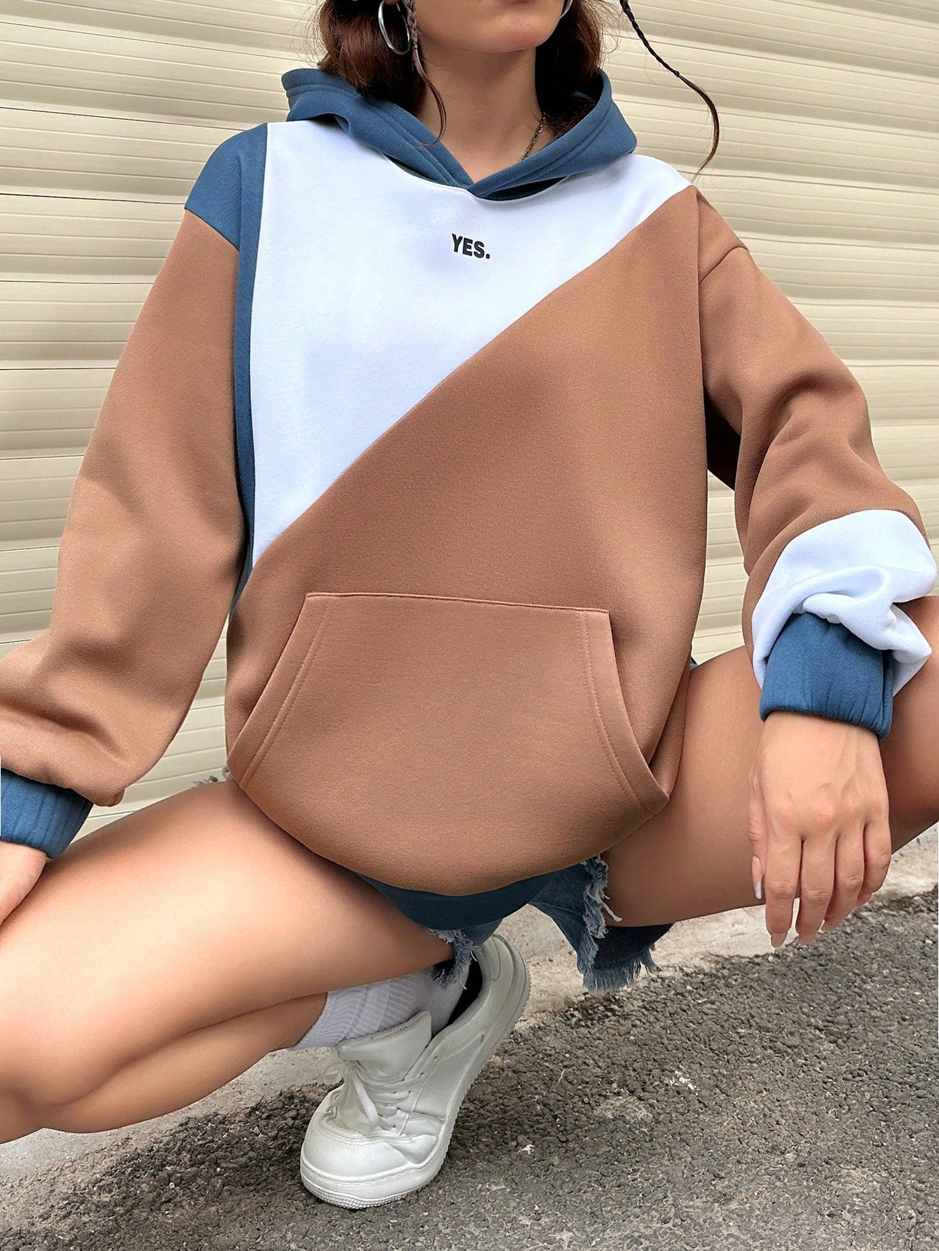 Pullover Casual Hoodie Women Brown