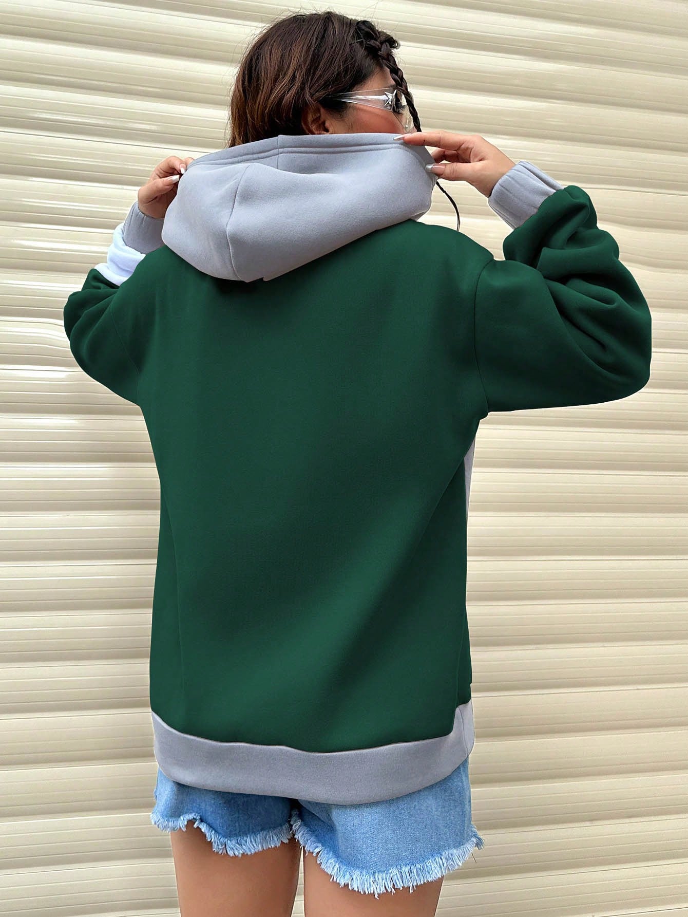 Pullover Casual Hoodie Women Green