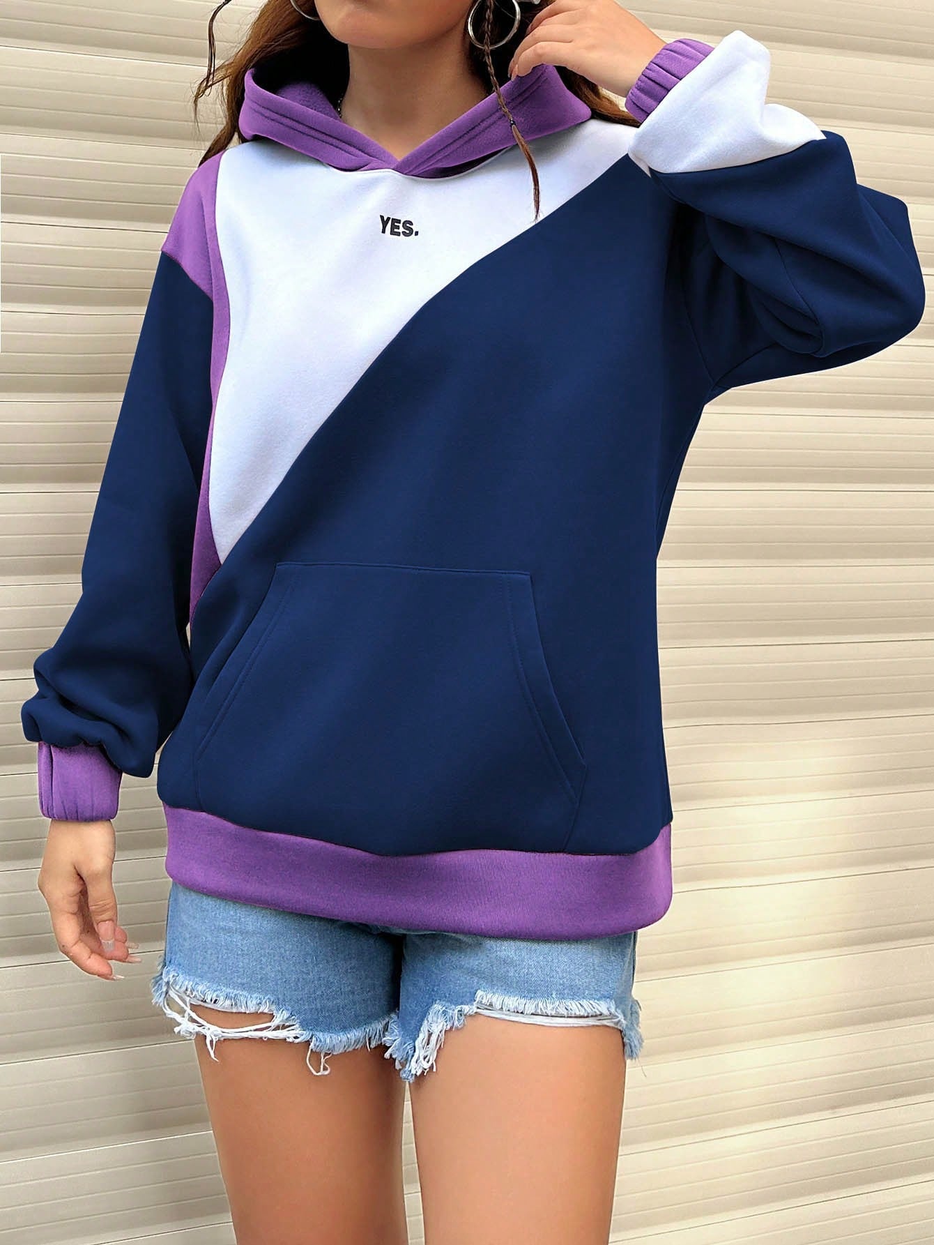 Pullover Casual Hoodie Women Purple