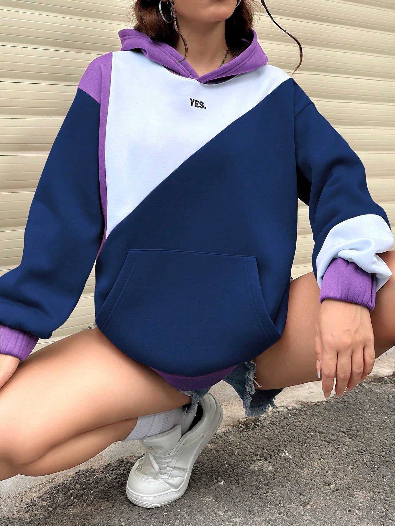 Pullover Casual Hoodie Women Purple