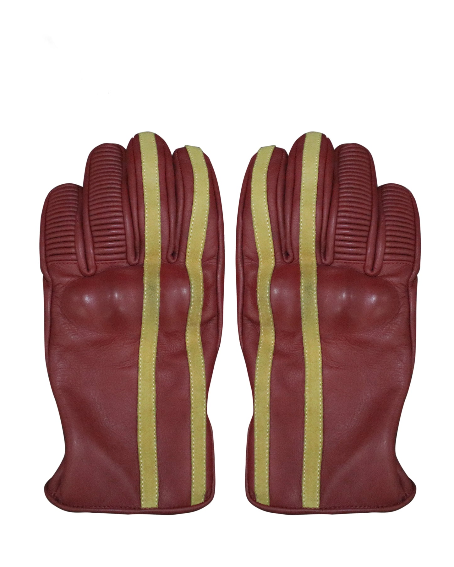 Motorbike Maroon Leather Gloves