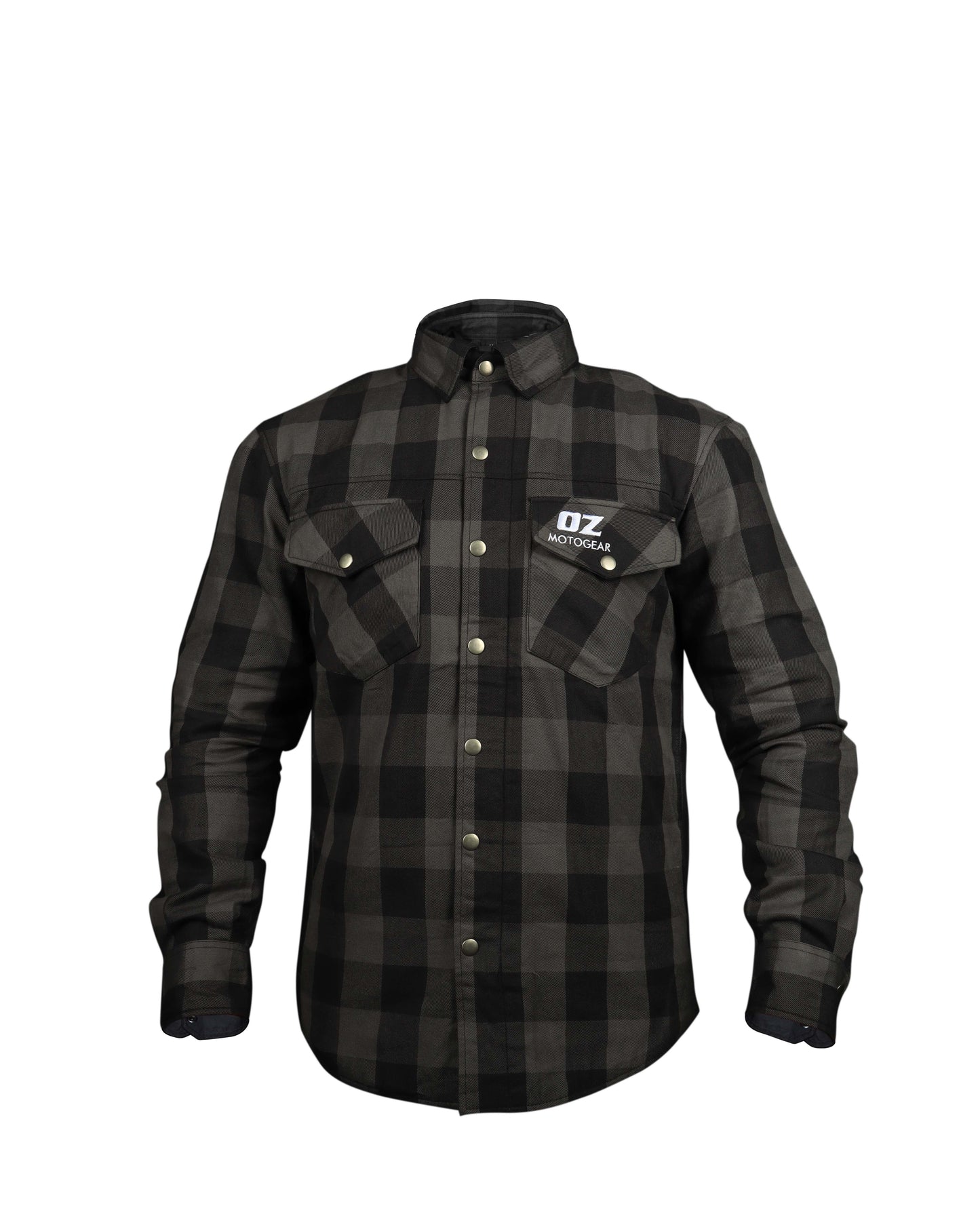 Grey Premium Flannel Kevlar Riding Shirt with Protectors