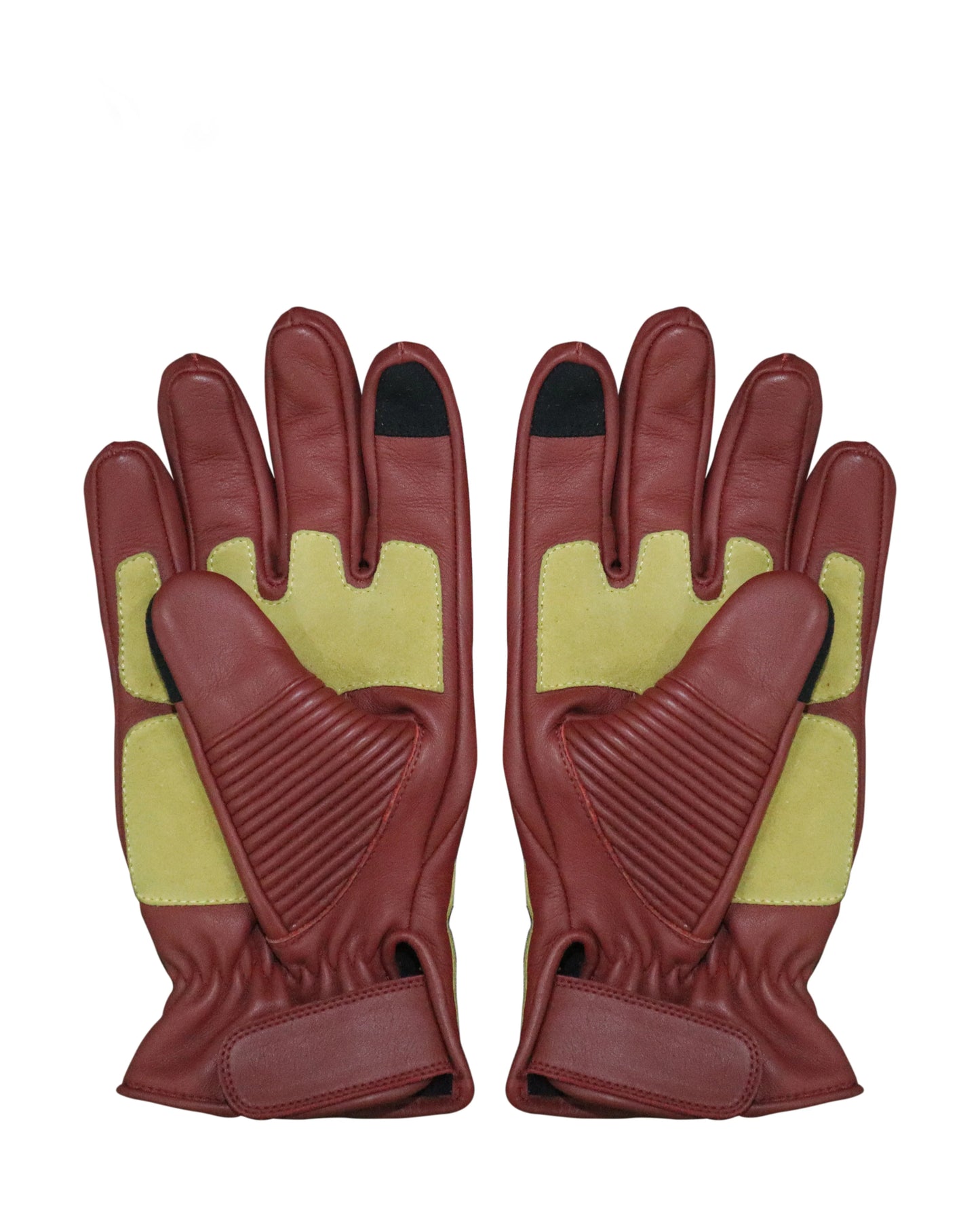 Motorbike Maroon Leather Gloves