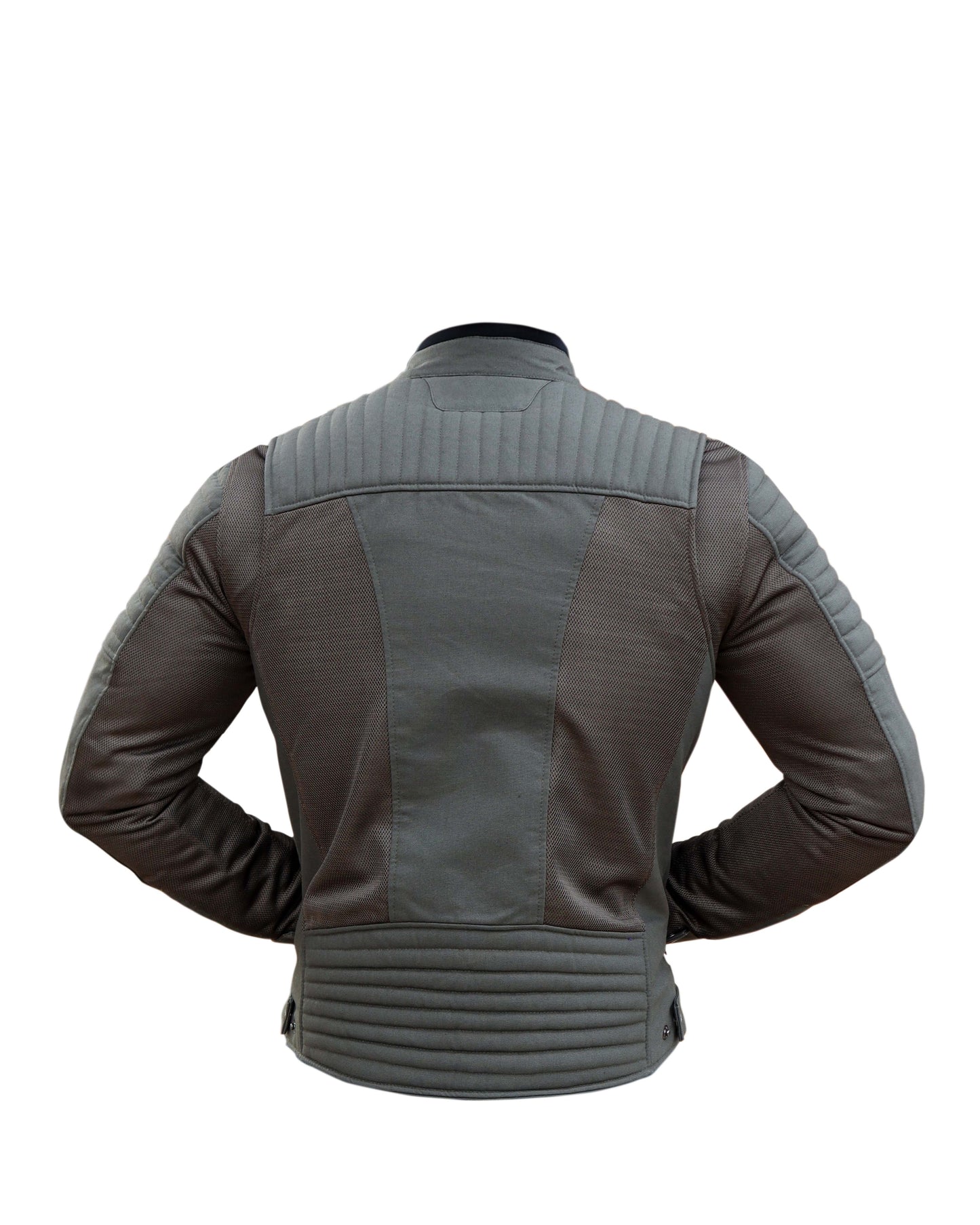 Green Mesh Canvas Motorbike Jacket with Protectors