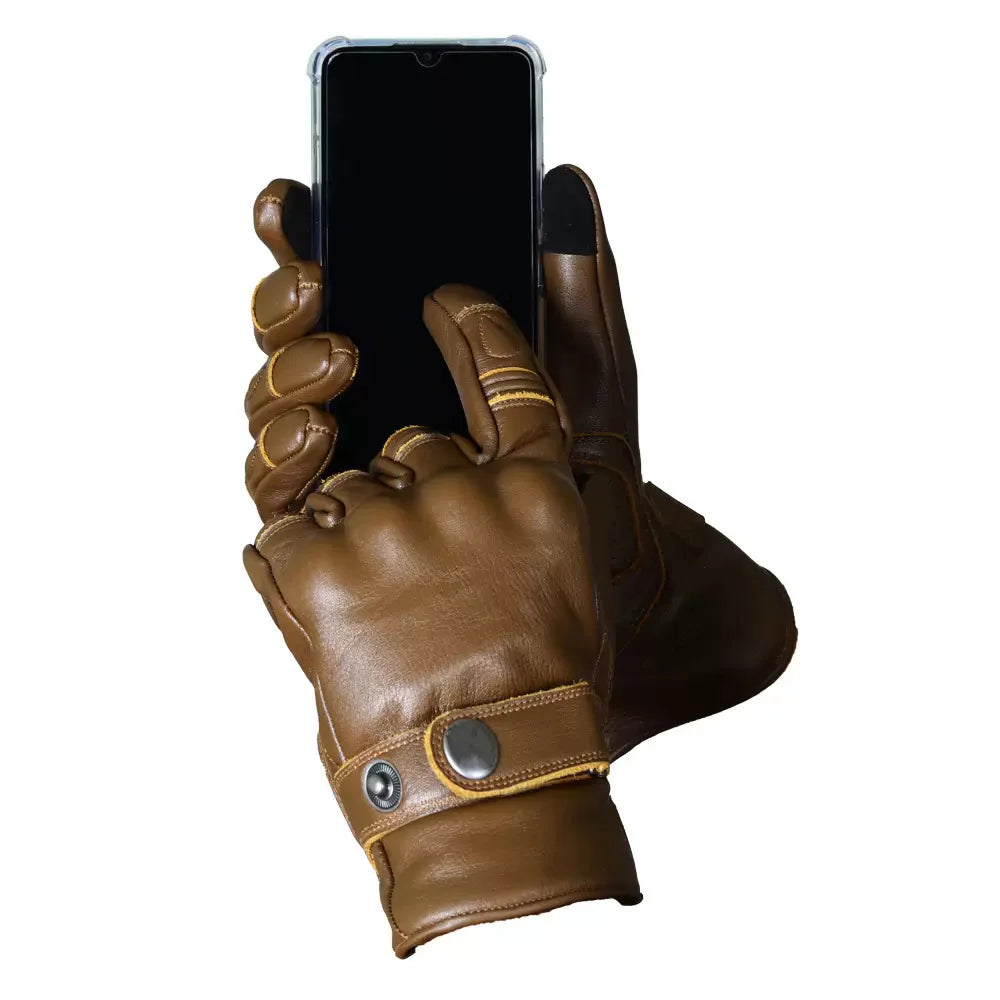 Motorbike Brown Leather GLoves