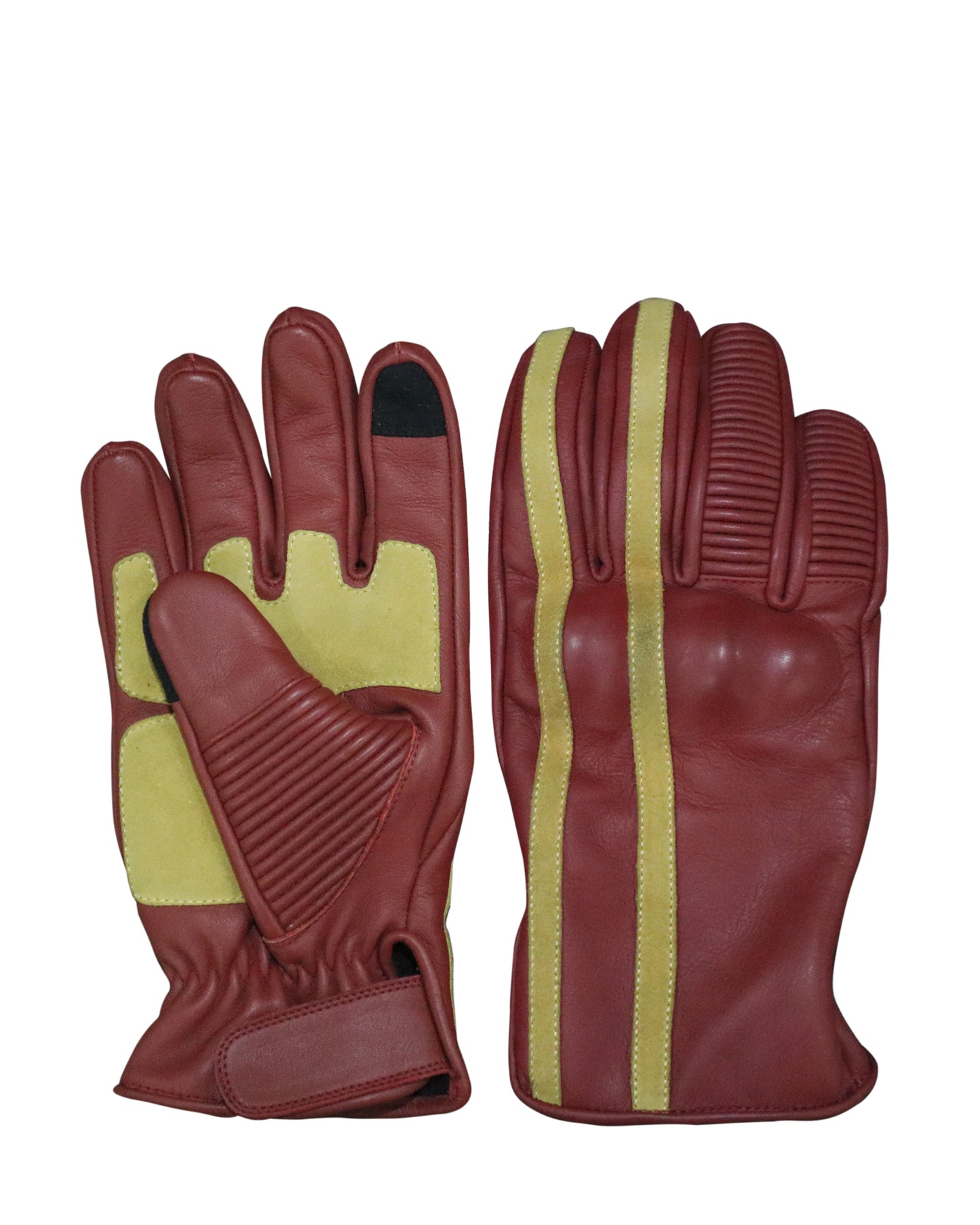 Motorbike Maroon Leather Gloves