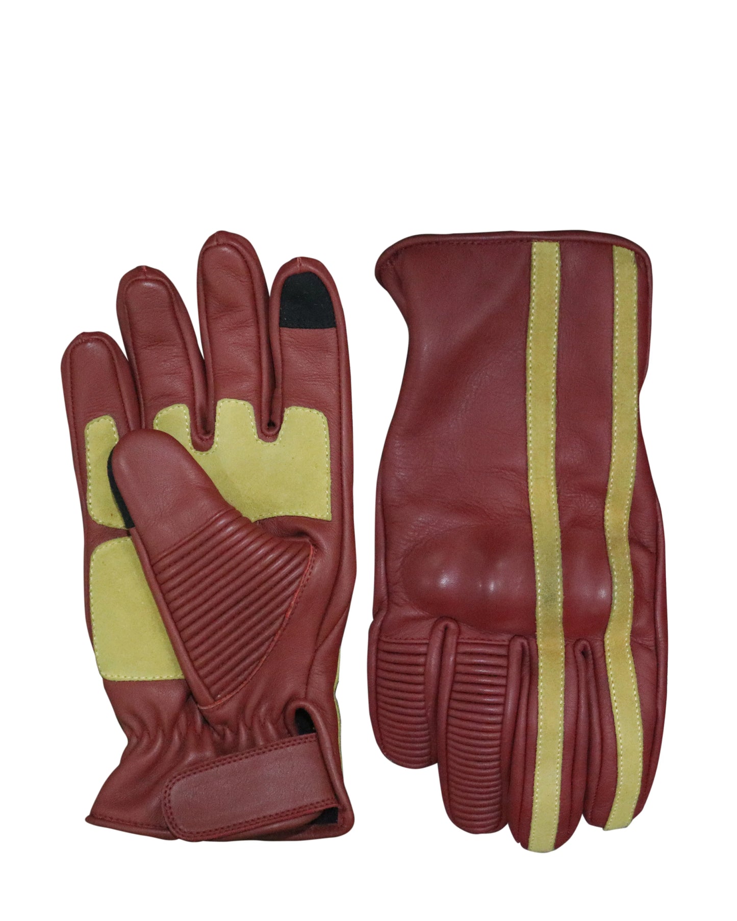 Motorbike Maroon Leather Gloves
