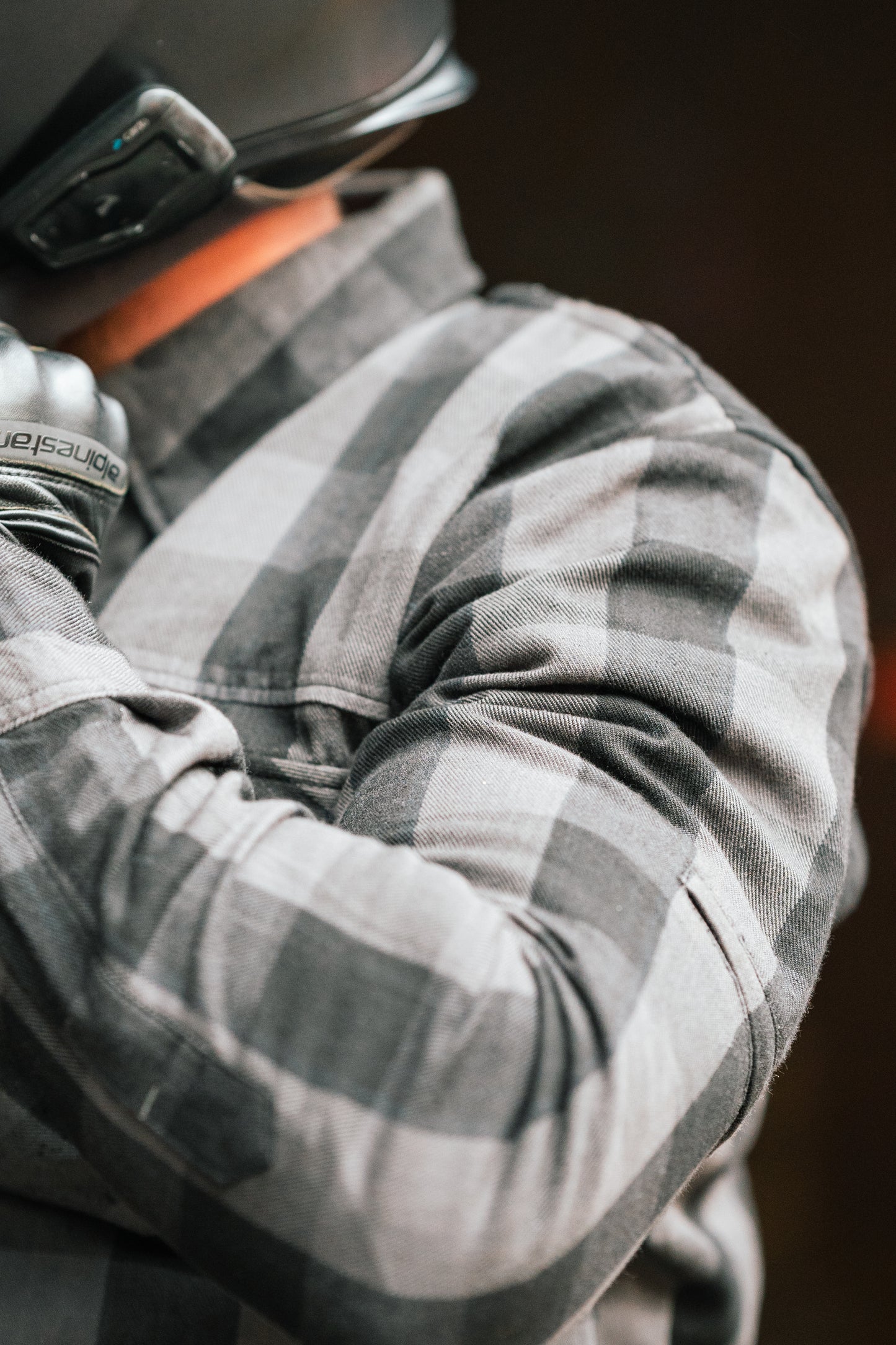 Grey Premium Flannel Kevlar Riding Shirt with Protectors