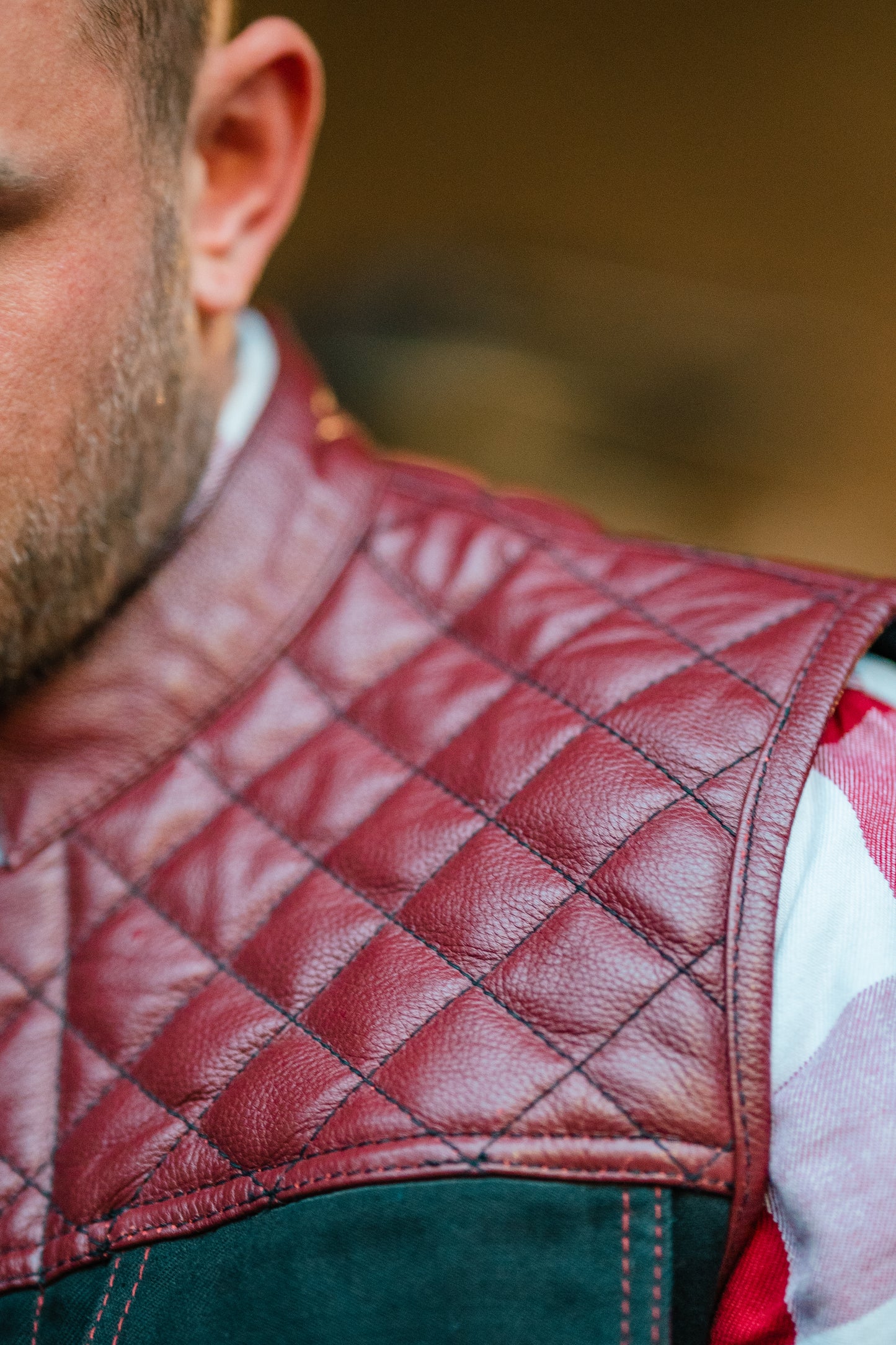 Motorbike Denim Vest Leather Combo