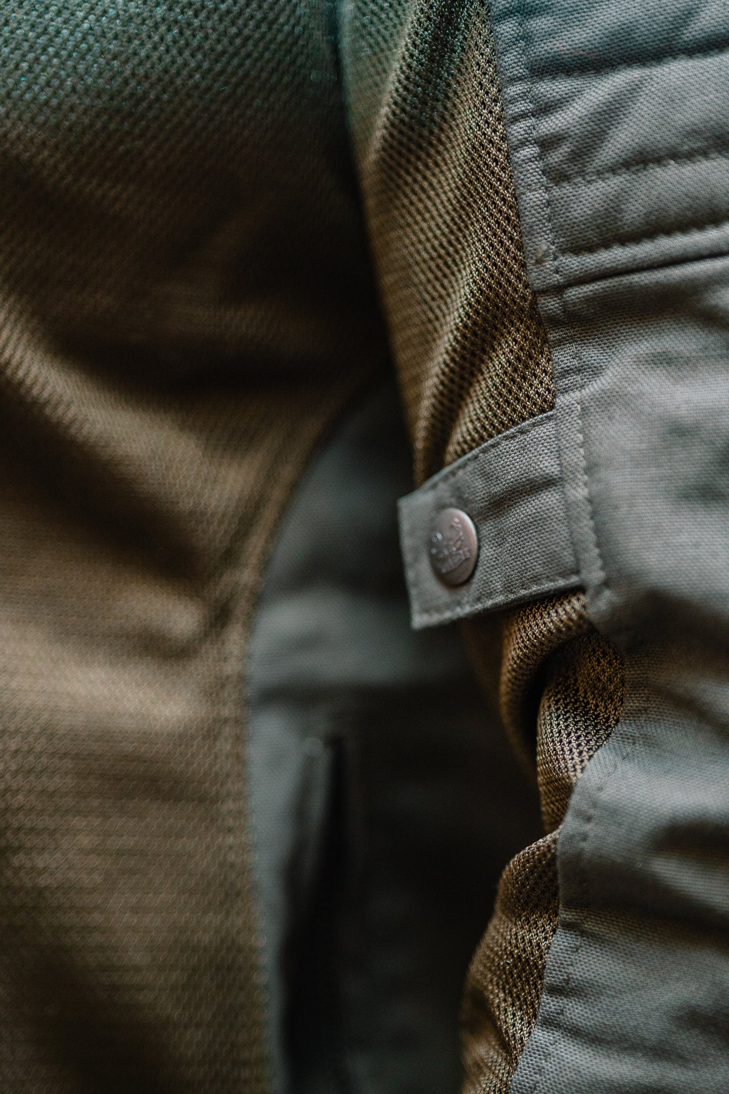Green Mesh Canvas Motorbike Jacket with Protectors