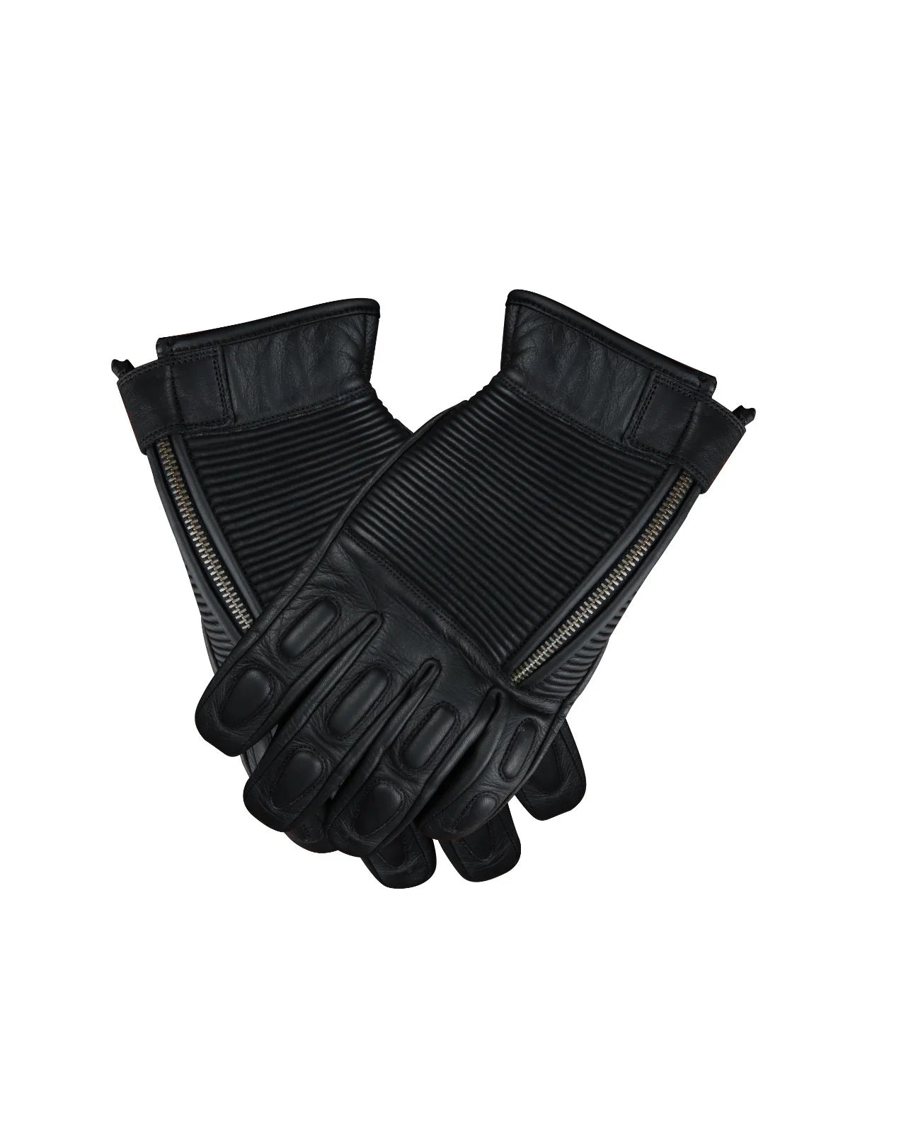 Motorbike Black Leather Gloves