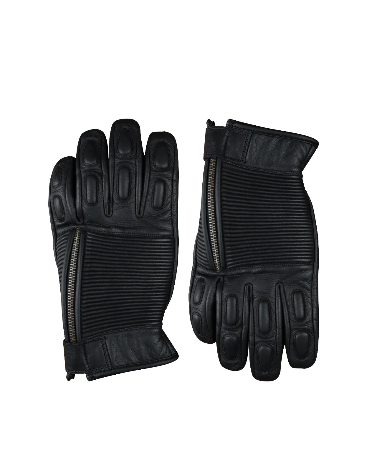 Motorbike Black Leather Gloves