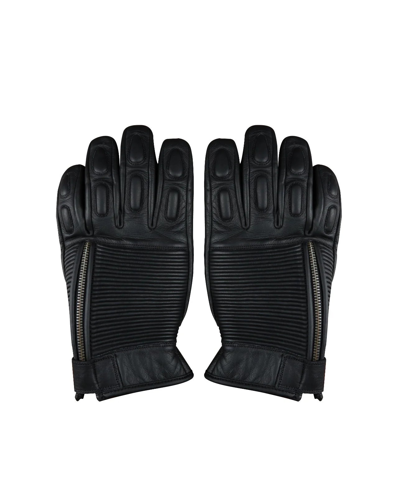 Motorbike Black Leather Gloves