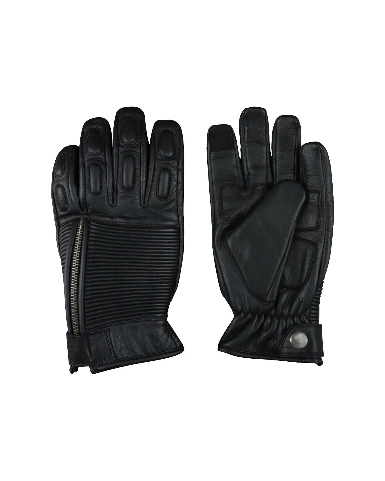 Motorbike Black Leather Gloves