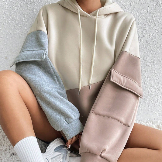Pullover Casual Hoodie Women With Arm Pockets