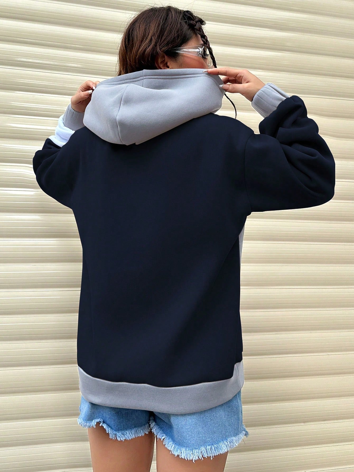 Pullover Casual Hoodie Women Navy