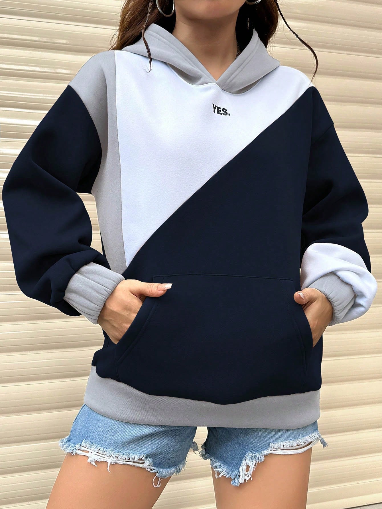 Pullover Casual Hoodie Women Navy