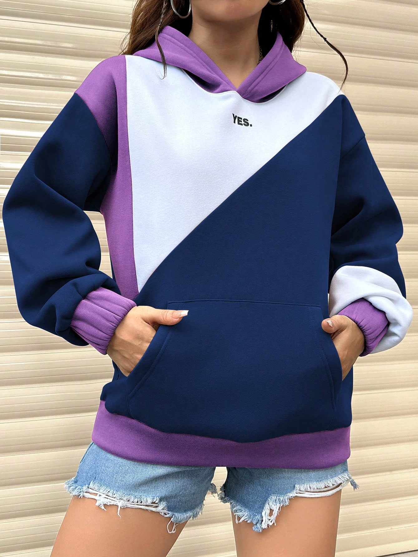 Pullover Casual Hoodie Women Purple