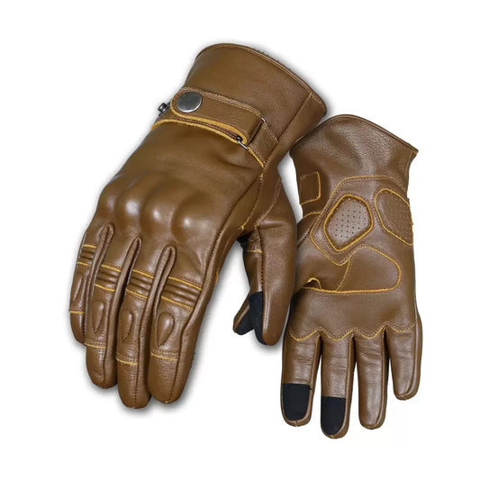 Motorbike Brown Leather GLoves